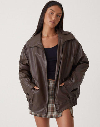 Damen Oversized Jacke | Mit Reißverschluss